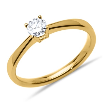 Solitaire ring i Guld
